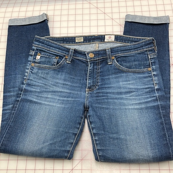 ADRIANO GOLDSCMEIED Stilt Roll-Up Cigarette Distressed Classic Wash Jeans SZ 29R - Picture 12 of 16